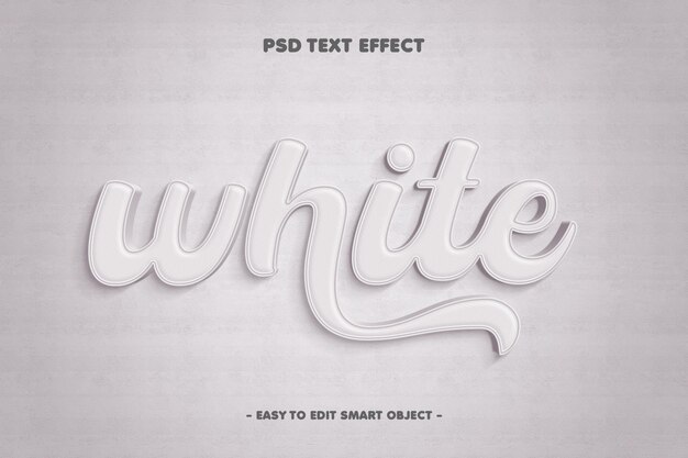 Efecto de texto mínimo blanco editable