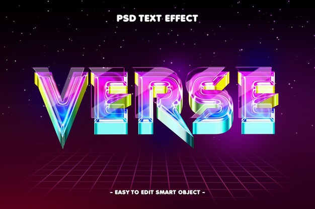 Efecto de texto de neón en 3D