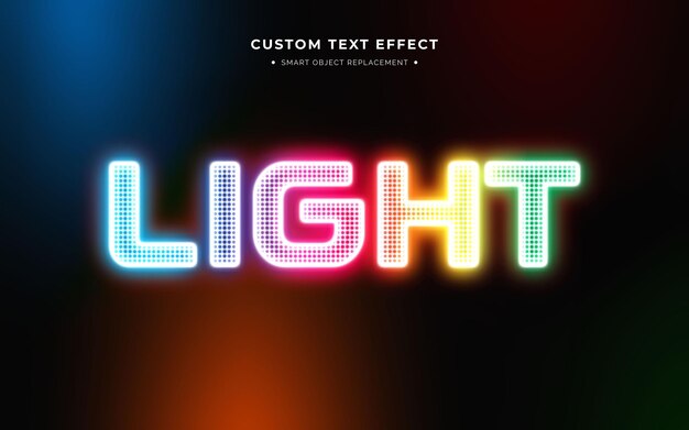 Efecto de texto de neón colorido