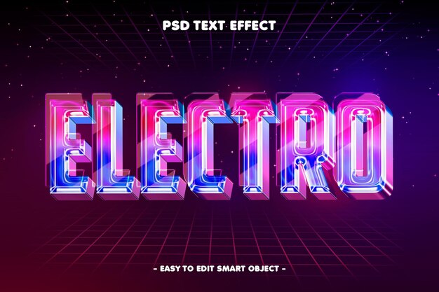 Efecto de texto de neón electrodimensional
