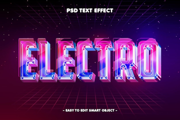 Efecto de texto de neón electrodimensional