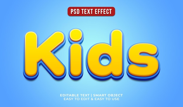 PSD gratuito efecto de texto para niños editables