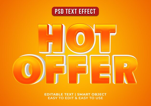Efecto de texto de oferta caliente editable