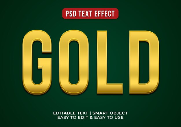 efecto de texto de oro editable