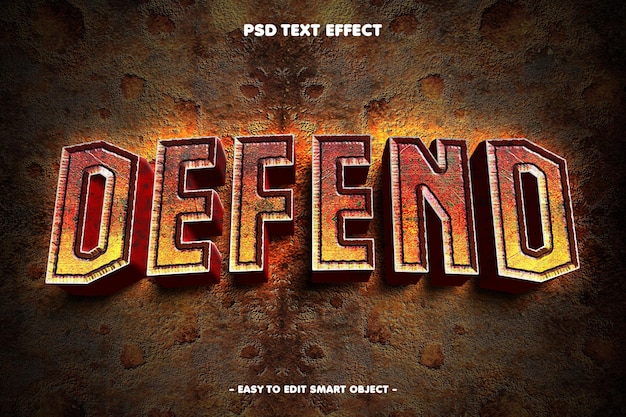 Efecto de texto oxidado defrnd