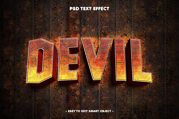 Efecto de texto oxidado de demonio