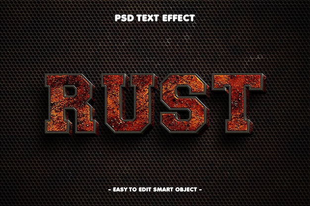 PSD gratuito efecto de texto oxidado