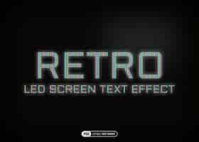 PSD gratuito efecto de texto de pantalla led retro