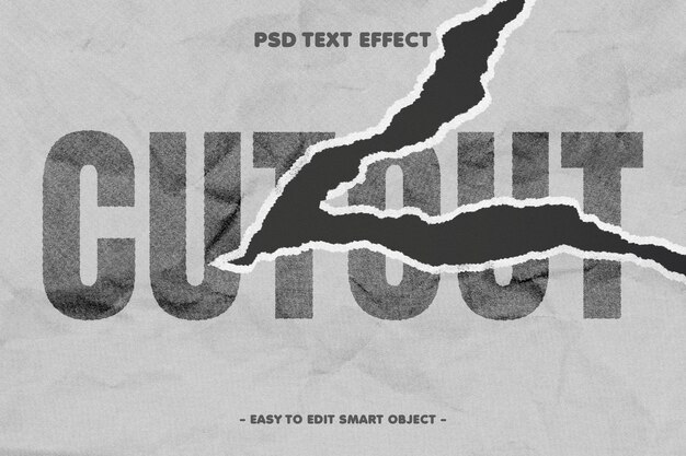 Efecto de texto de papel recortado