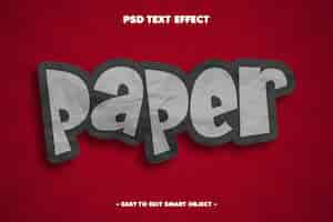 PSD gratuito efecto de texto en papel