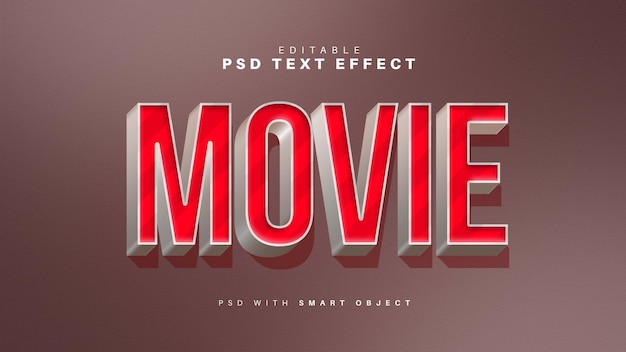 PSD gratuito efecto de texto de película