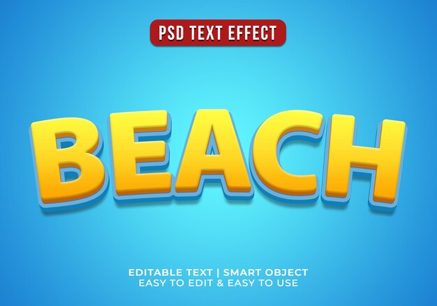 Efecto de texto de playa editable