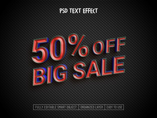 PSD gratuito efecto de texto psd de banner de venta