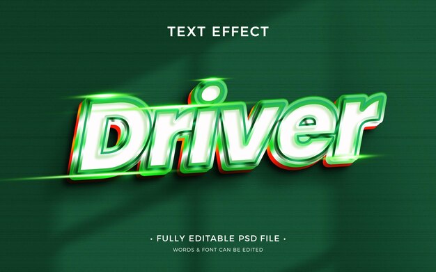Efecto de texto PSD del controlador en negrita verde