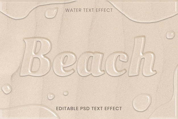 PSD gratuito efecto de texto psd editable de agua