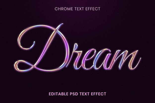 PSD gratuito efecto de texto psd editable de chrome