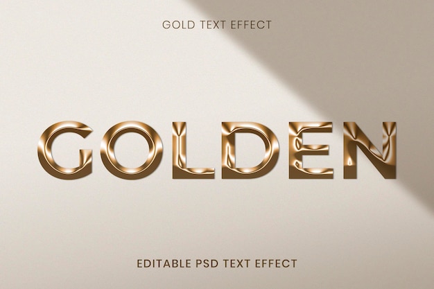PSD gratuito efecto de texto psd editable dorado