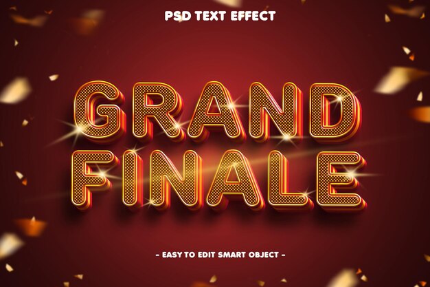 El efecto de texto psd del gran final.