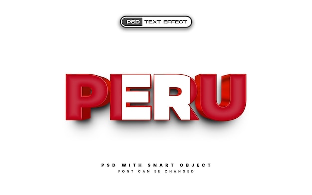 Efecto de texto PSD de Perú