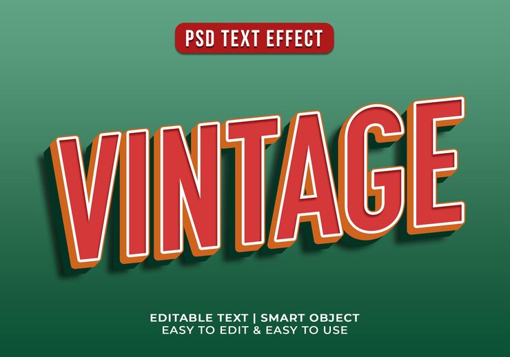 PSD gratuito efecto de texto retro 3d editable