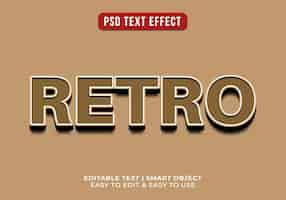 PSD gratuito efecto de texto retro 3d editable