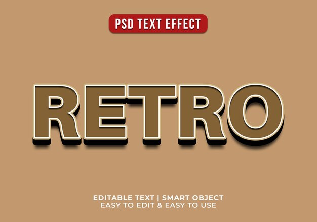 Efecto de texto retro 3D editable