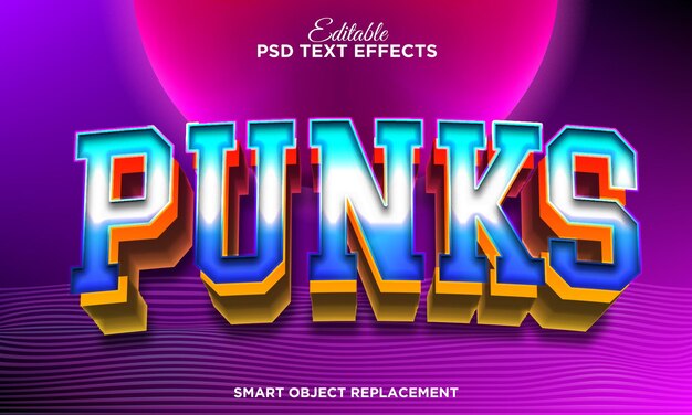 efecto de texto retro 3d moderno