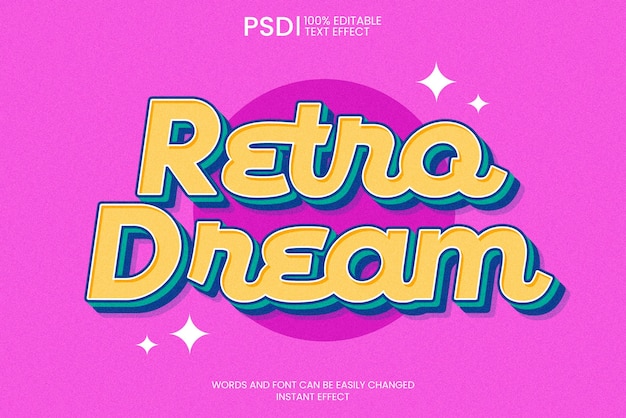 PSD gratuito efecto de texto retro editable