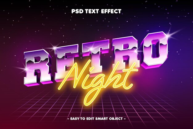 Efecto de texto retro de estilo ochentero
