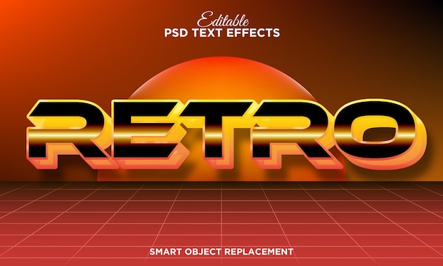 PSD gratuito efecto de texto retro moderno