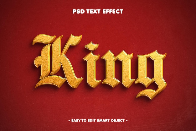 PSD gratuito efecto de texto rey