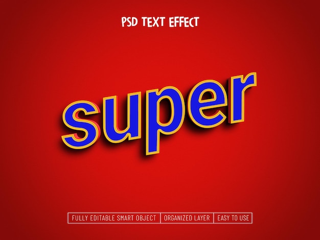 PSD gratuito efecto de texto super editable