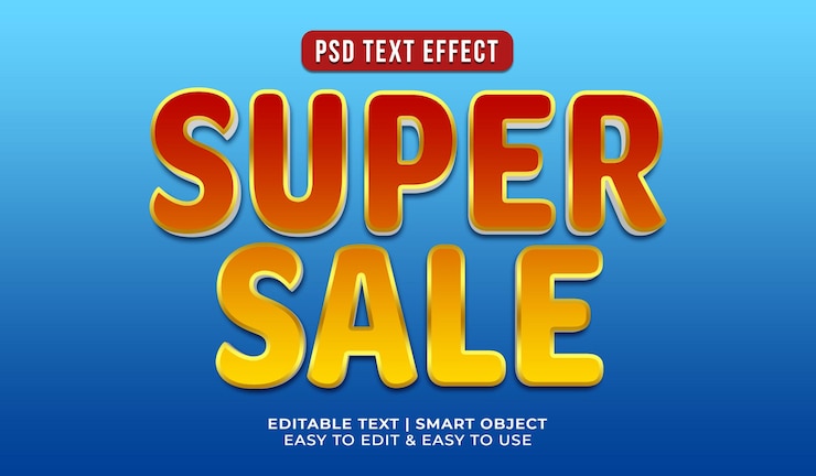 PSD gratuito efecto de texto super sale