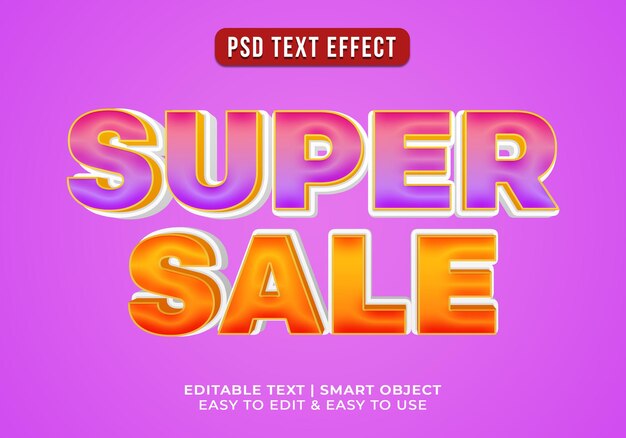 Efecto de texto de súper venta editable