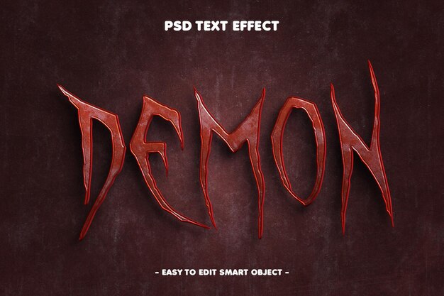 Efecto de texto de terror demoníaco