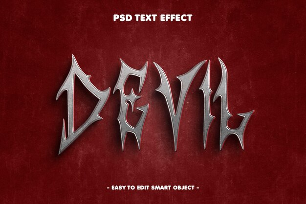 Efecto de texto de terror del diablo