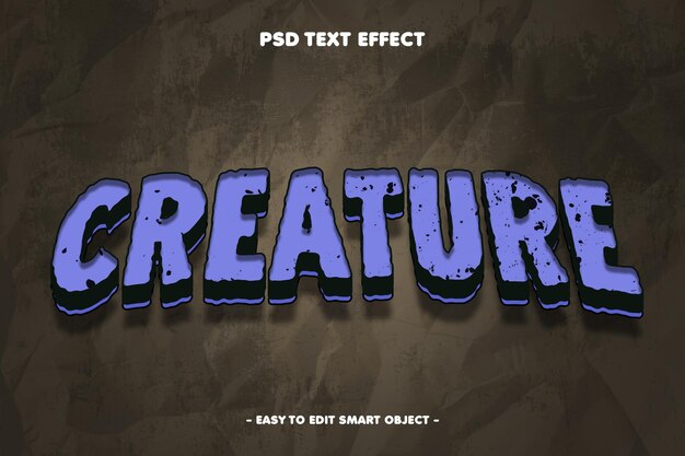 Efecto de texto de terror editable para criaturas