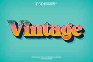 PSD gratuito efecto de texto vintage editable