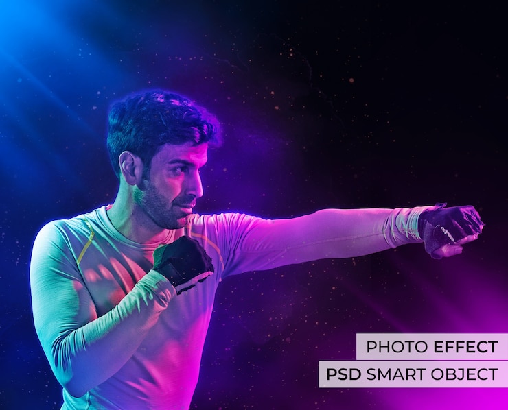 PSD Gratis efek foto cahaya ganda