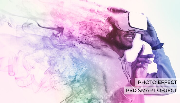 PSD Gratis efek foto dispersi asap