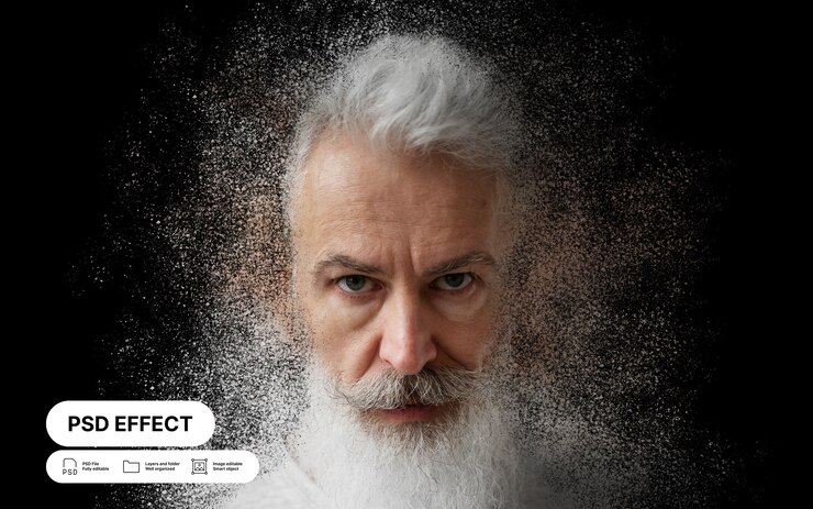 PSD Gratis efek foto dispersi