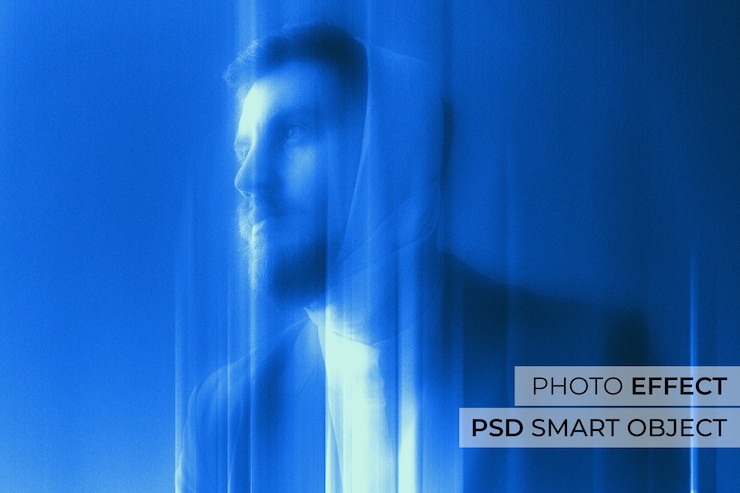 PSD Gratis efek foto motion blur yang indah