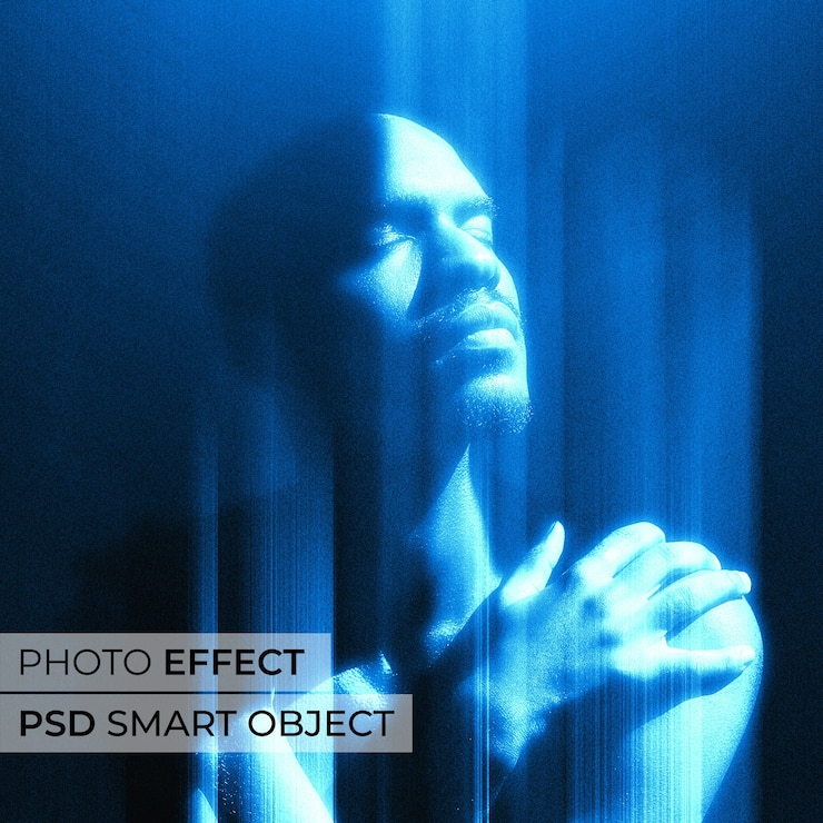 PSD Gratis efek foto motion blur yang indah