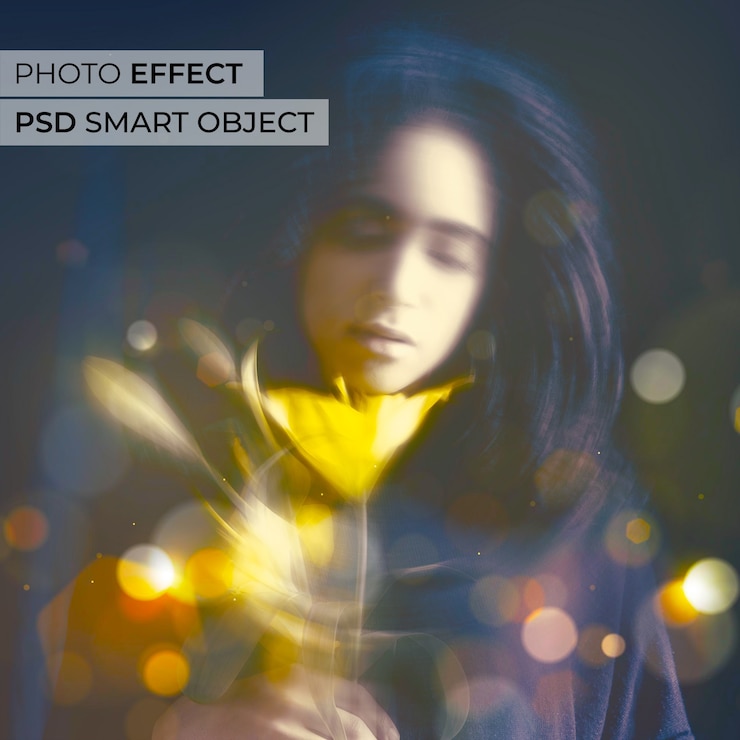 PSD Gratis efek foto motion blur yang indah