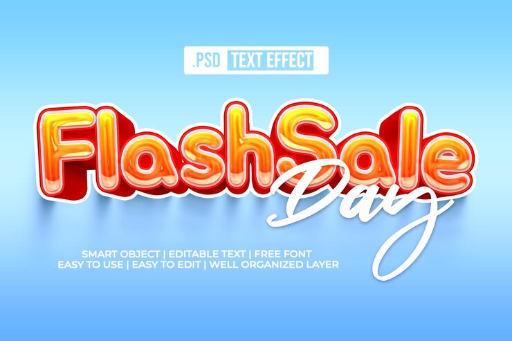 PSD Gratis efek gaya teks flashsale