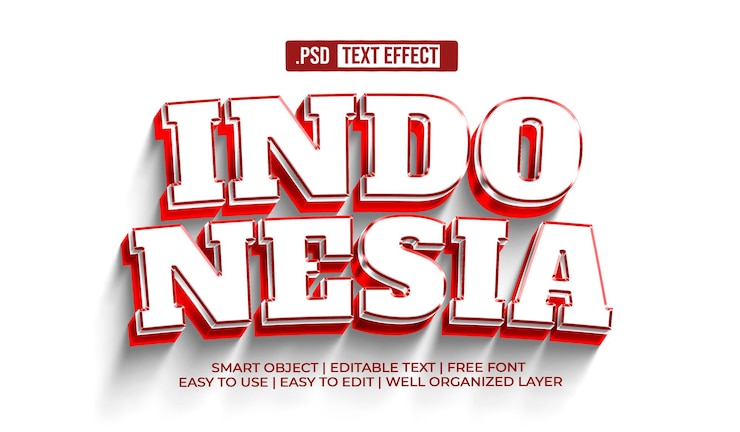 PSD Gratis efek gaya teks indonesia