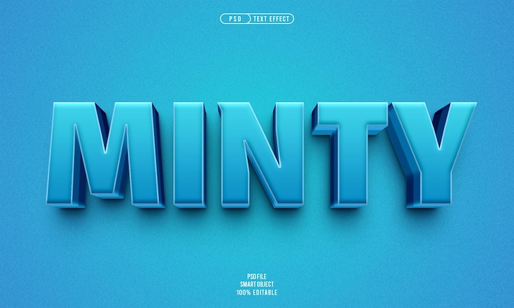 PSD Gratis efek teks 3d bisa diedit minty