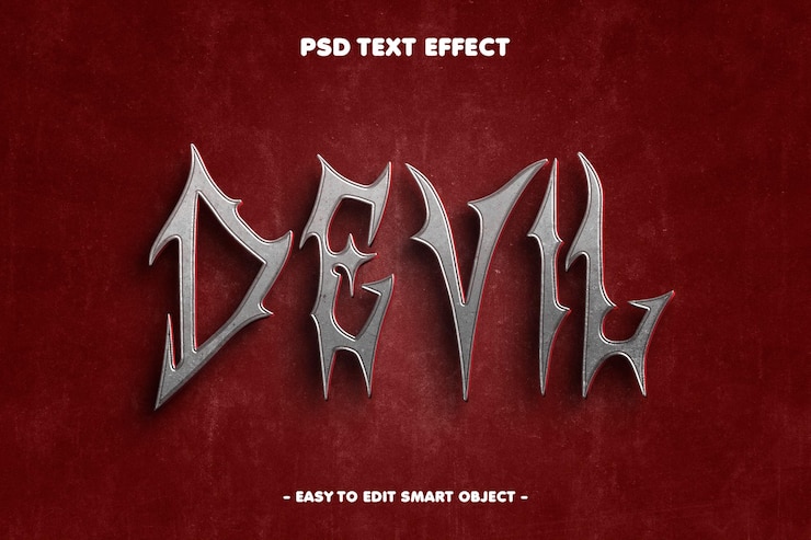 PSD Gratis efek teks horor iblis