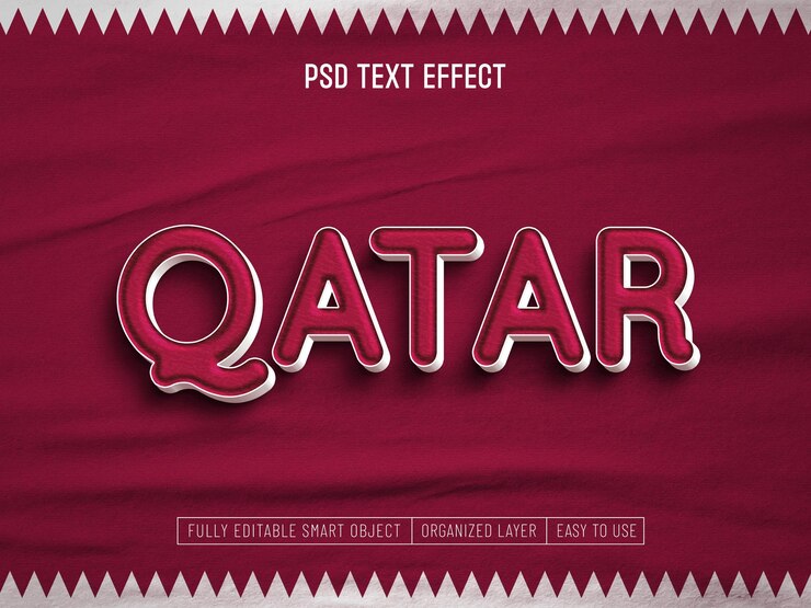 PSD Gratis efek teks piala dunia qatar 2022