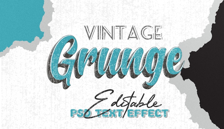 PSD Gratis efek teks psd gaya grunge vintage